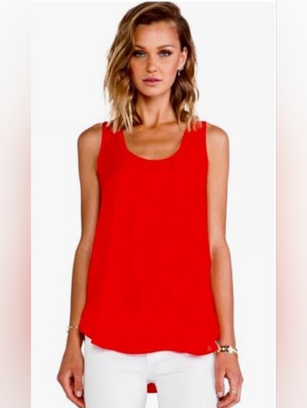 Krisa REVOLVE Red Scoop Neck Sleeveless Top NWT Small